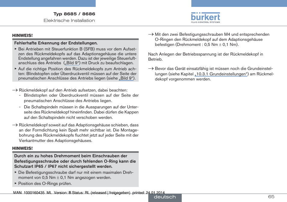 Burkert Type 8686 User Manual | Page 65 / 130