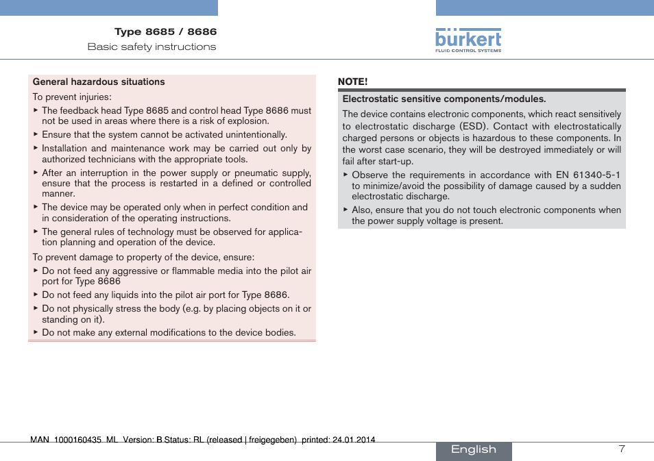 Burkert Type 8686 User Manual | Page 7 / 130