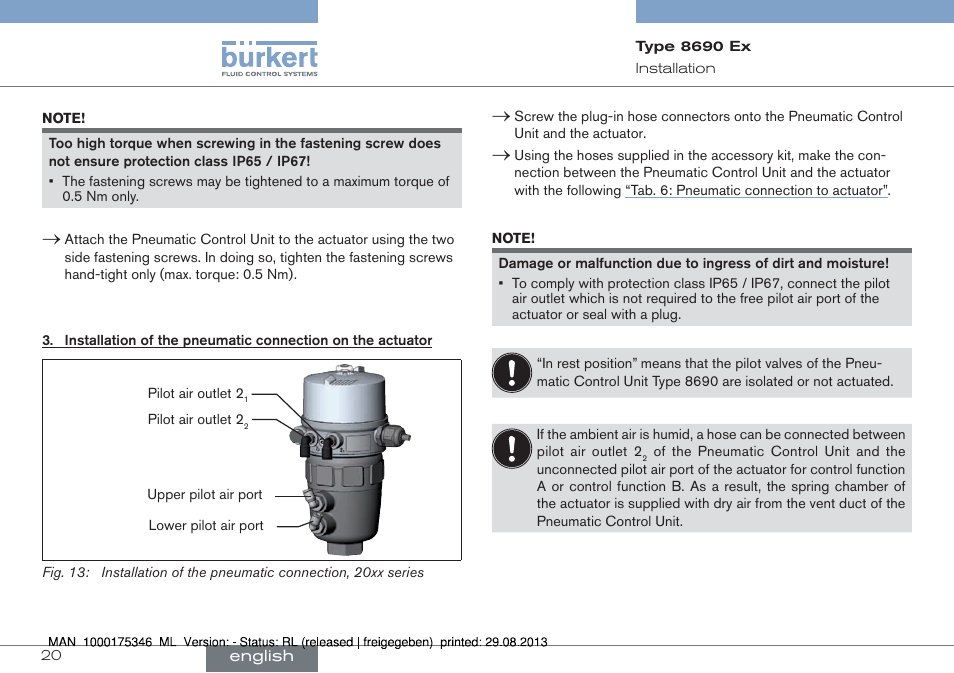 Burkert Type 8690 User Manual | Page 20 / 100