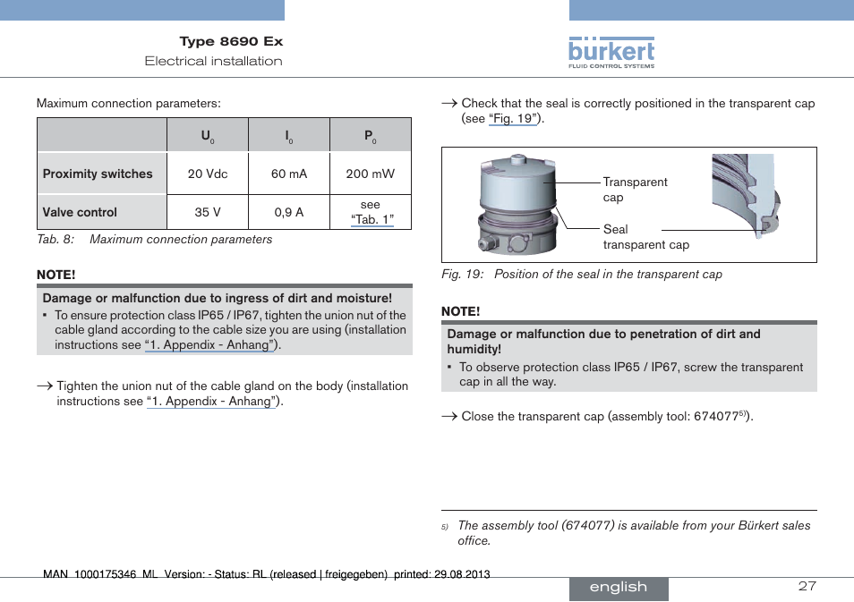 Burkert Type 8690 User Manual | Page 27 / 100