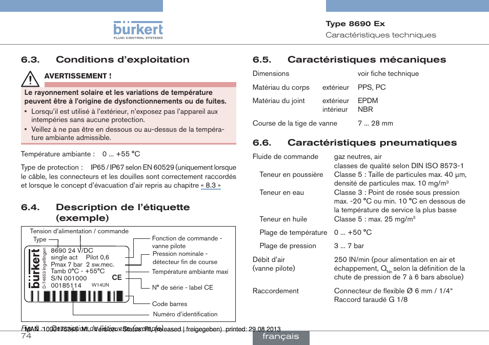 Burkert Type 8690 User Manual | Page 74 / 100
