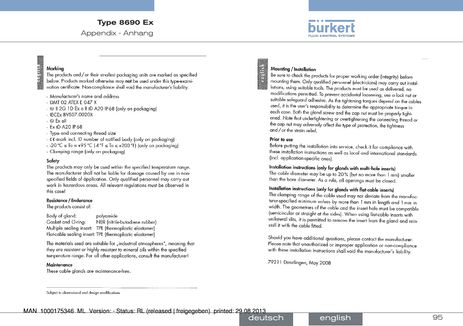 Burkert Type 8690 User Manual | Page 95 / 100