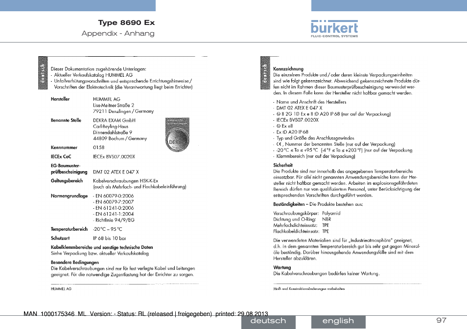 Burkert Type 8690 User Manual | Page 97 / 100