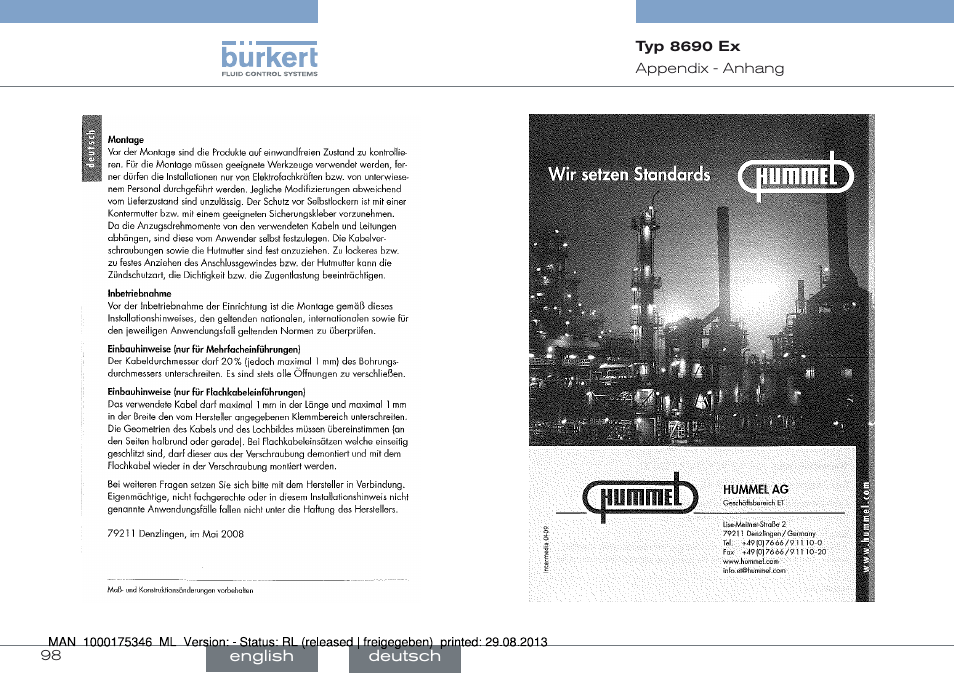 Burkert Type 8690 User Manual | Page 98 / 100