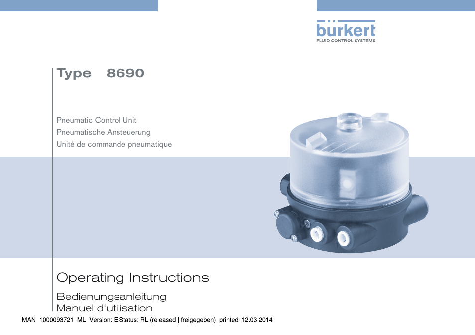 Burkert Type 8690 User Manual | 88 pages