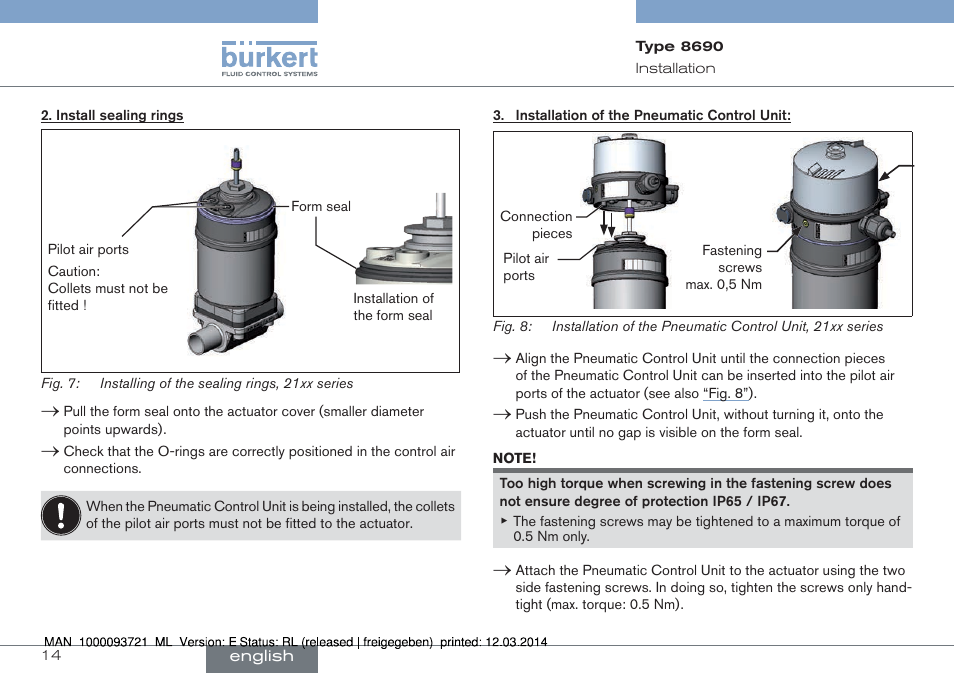 Burkert Type 8690 User Manual | Page 14 / 88