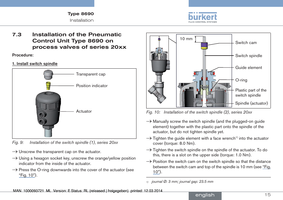 On process valves of series 20xx | Burkert Type 8690 User Manual | Page 15 / 88