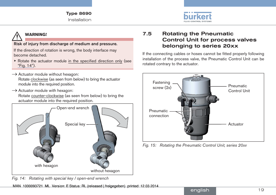 Belonging to series 20xx | Burkert Type 8690 User Manual | Page 19 / 88