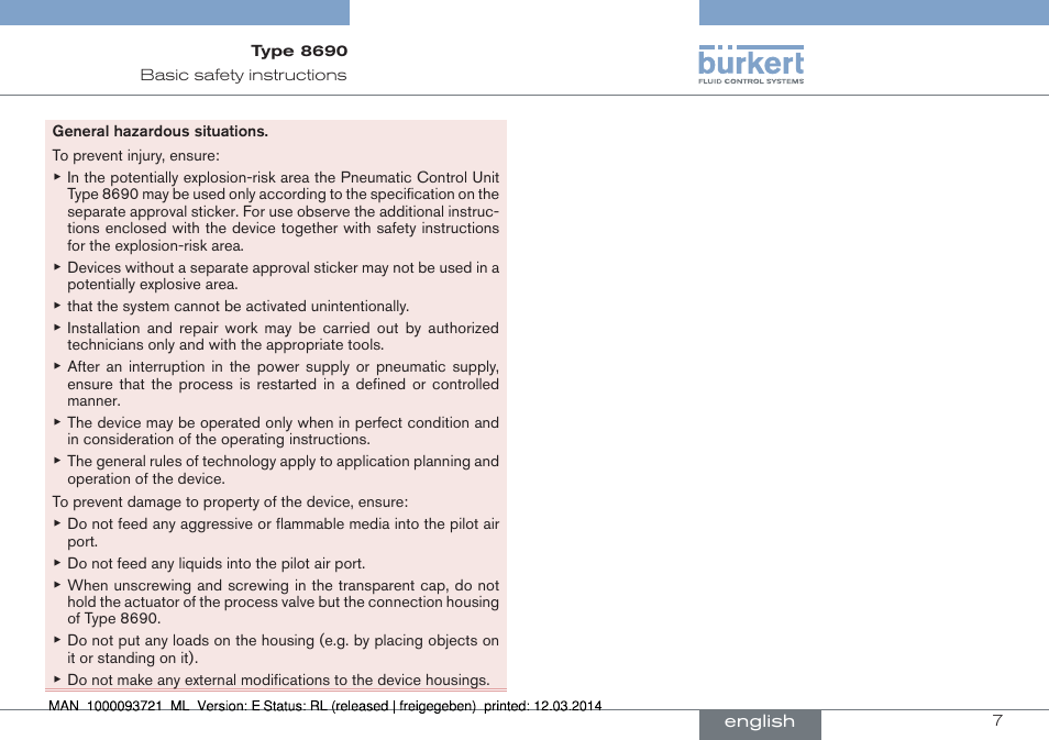 Burkert Type 8690 User Manual | Page 7 / 88