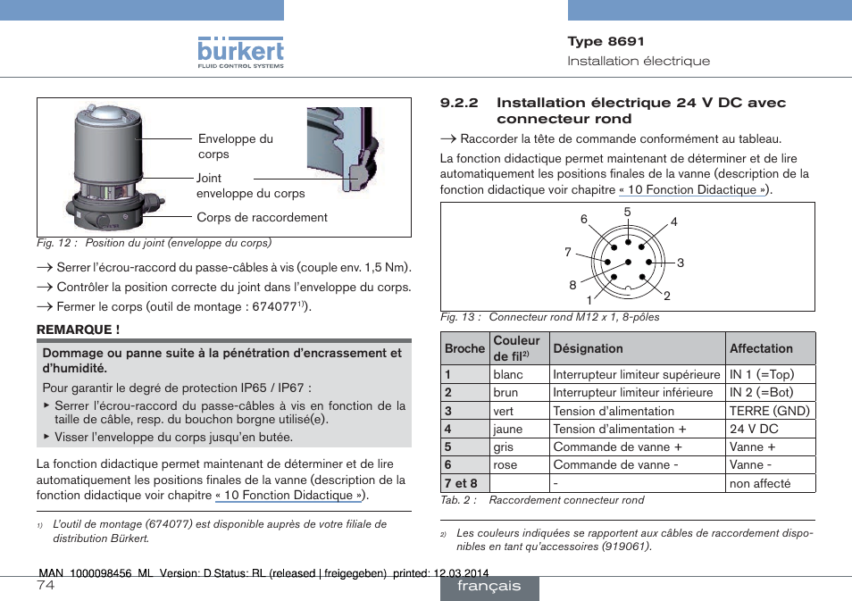 Burkert Type 8691 User Manual | Page 74 / 88