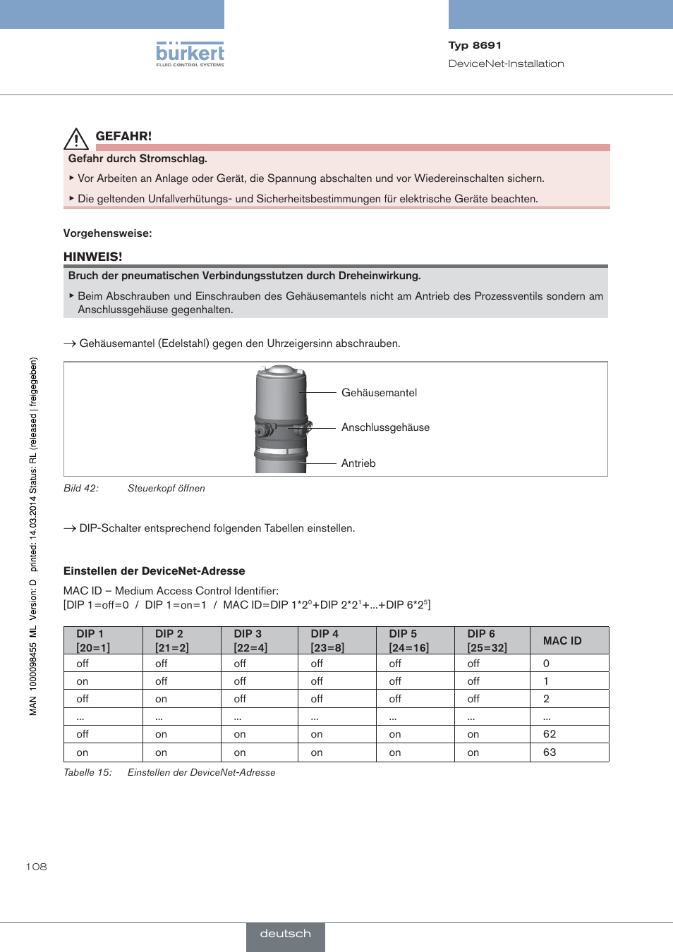 Burkert Type 8691 User Manual | Page 108 / 184