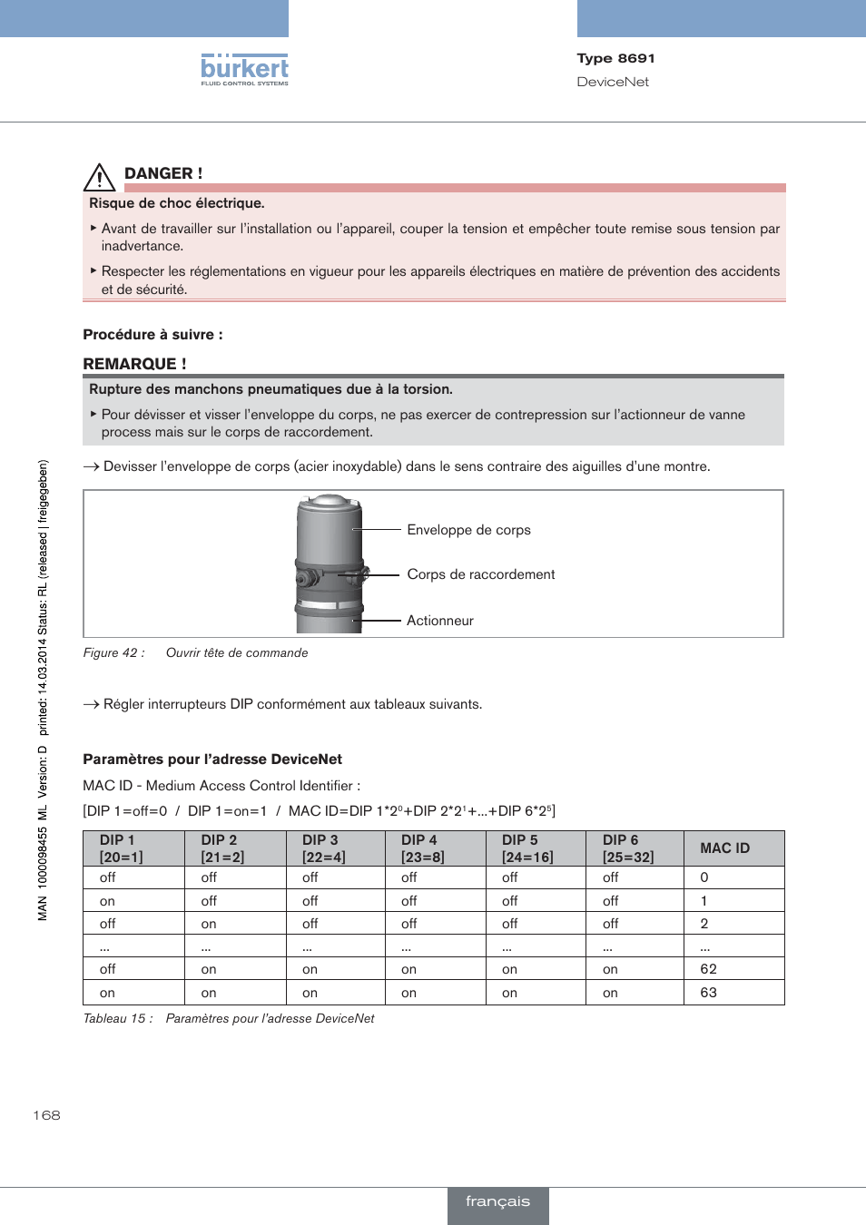 Burkert Type 8691 User Manual | Page 168 / 184