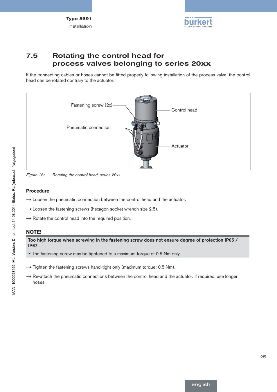 Burkert Type 8691 User Manual | Page 25 / 184