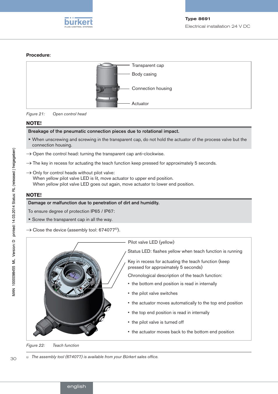 Burkert Type 8691 User Manual | Page 30 / 184