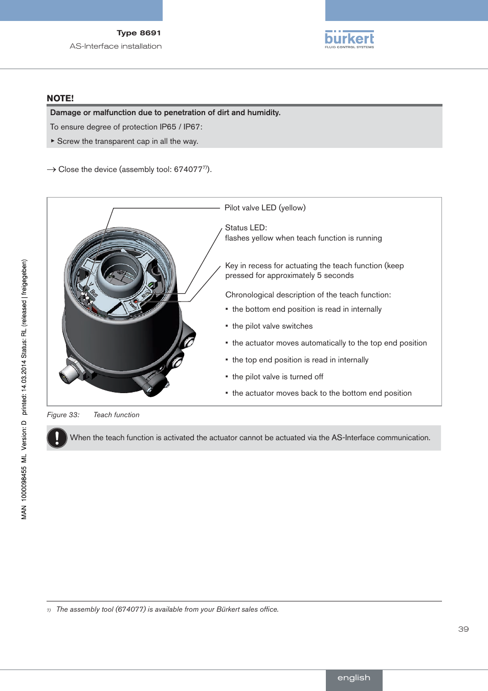 Burkert Type 8691 User Manual | Page 39 / 184