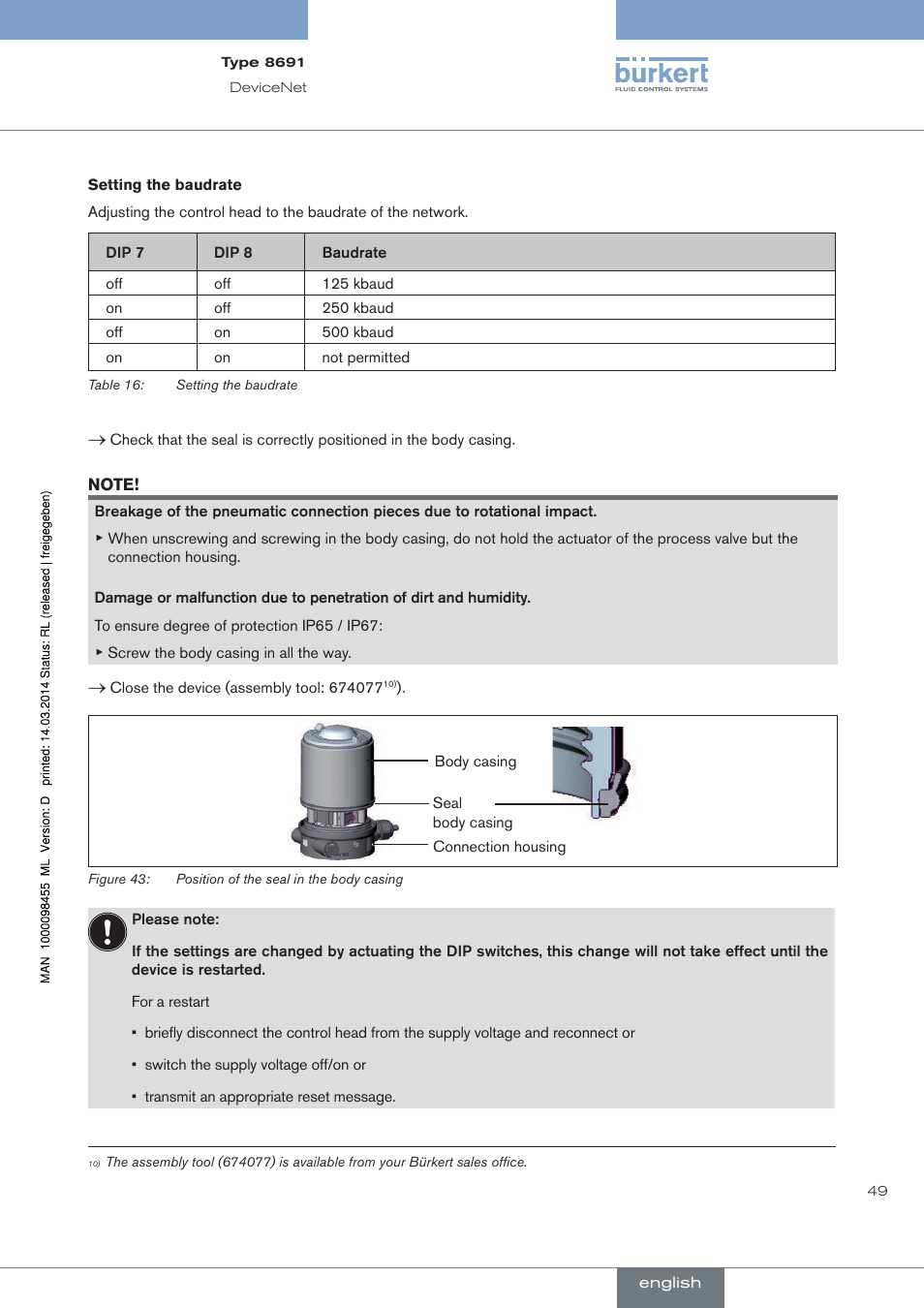 Burkert Type 8691 User Manual | Page 49 / 184