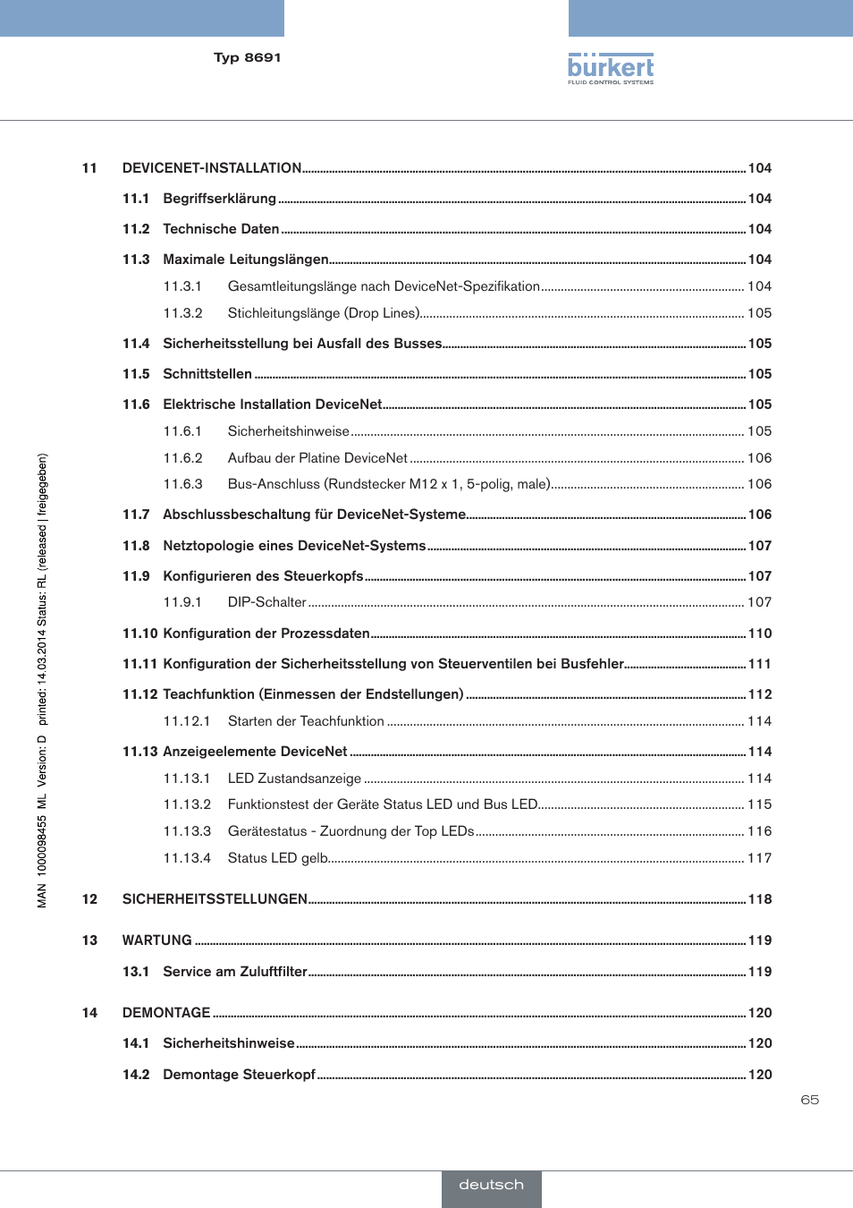 Burkert Type 8691 User Manual | Page 65 / 184