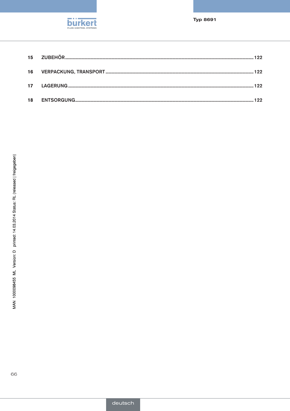 Burkert Type 8691 User Manual | Page 66 / 184