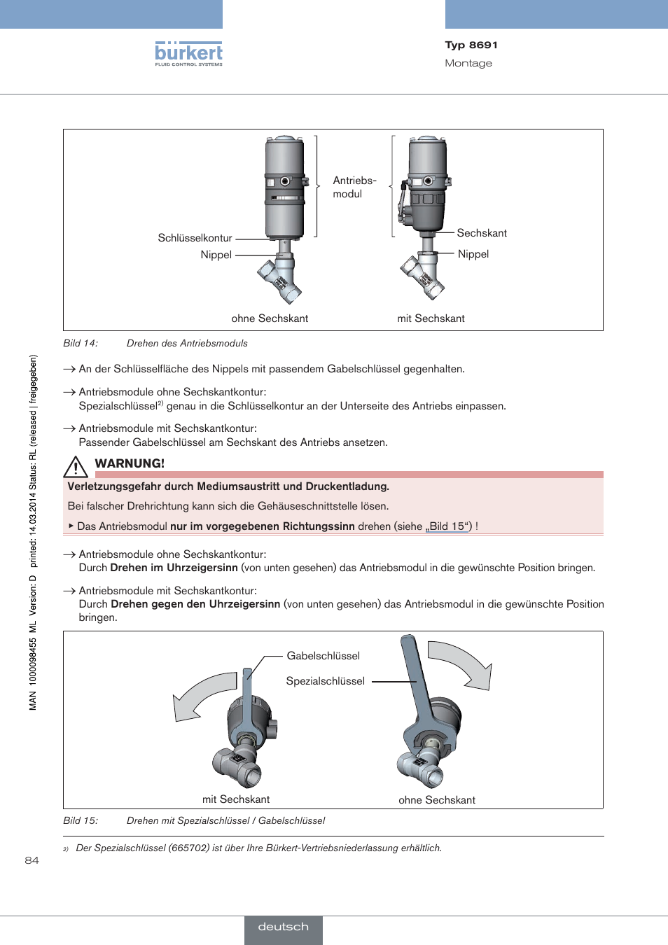 Burkert Type 8691 User Manual | Page 84 / 184