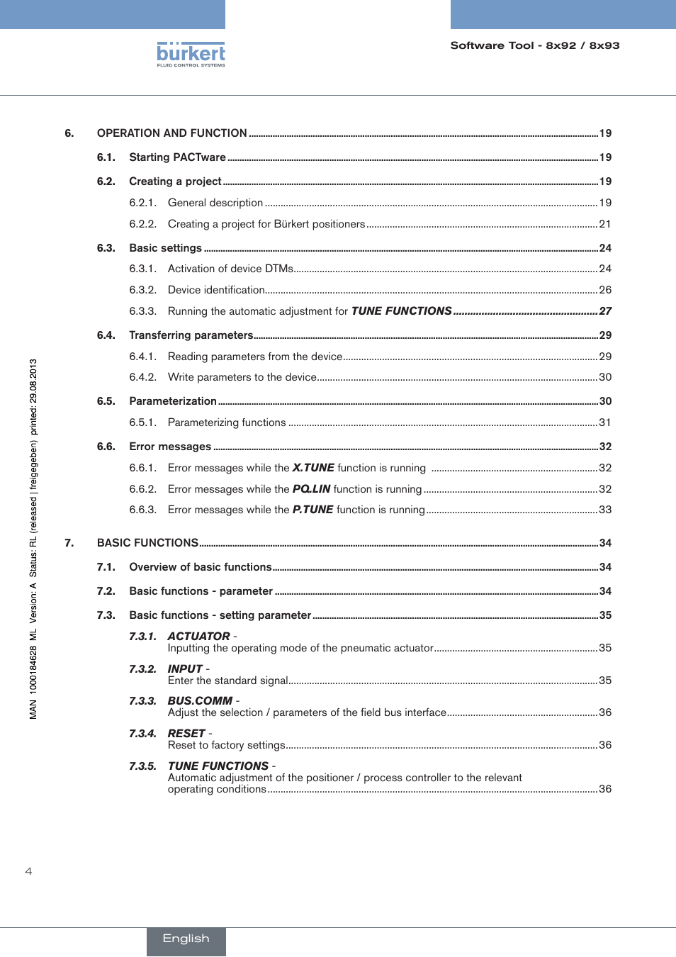 Burkert Type 8793 User Manual | Page 4 / 118