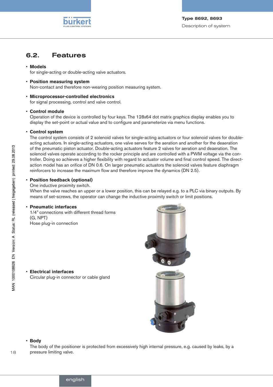 . features, Features | Burkert Type 8693 User Manual | Page 18 / 260