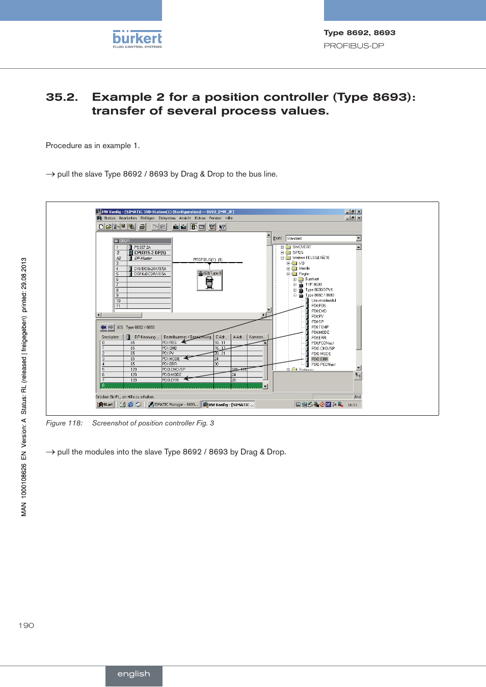 . example.2.for.a.position.controller.(type.8693), Transfer.of.several.process.values | Burkert Type 8693 User Manual | Page 190 / 260