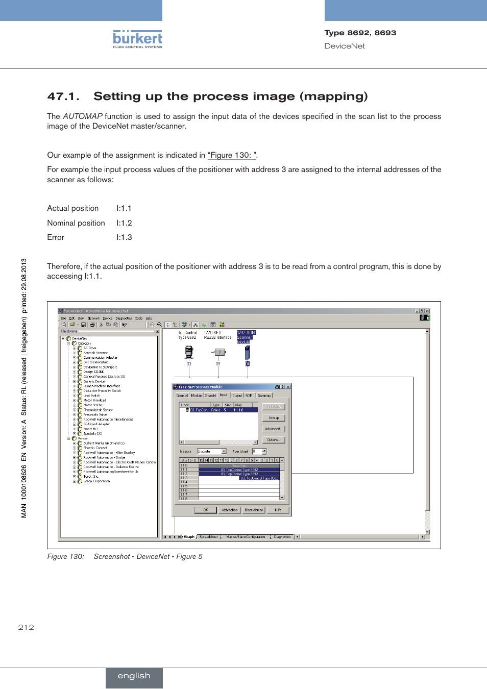 Setting up the process image (mapping) | Burkert Type 8693 User Manual | Page 212 / 260