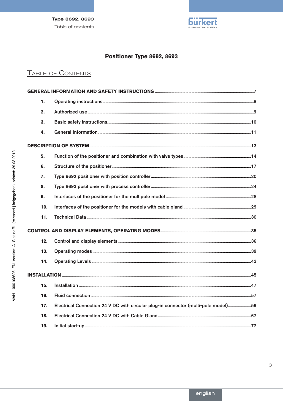 Burkert Type 8693 User Manual | Page 3 / 260