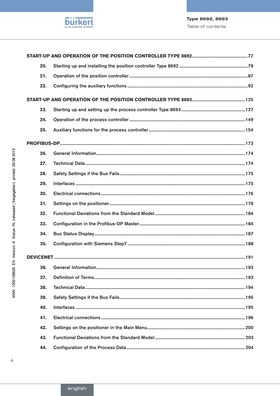 Burkert Type 8693 User Manual | Page 4 / 260