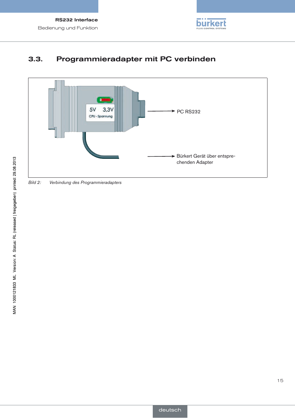 Programmieradapter mit pc verbinden, Programmieradapter mit pc verbinden 3.3 | Burkert Type 8791 User Manual | Page 15 / 28