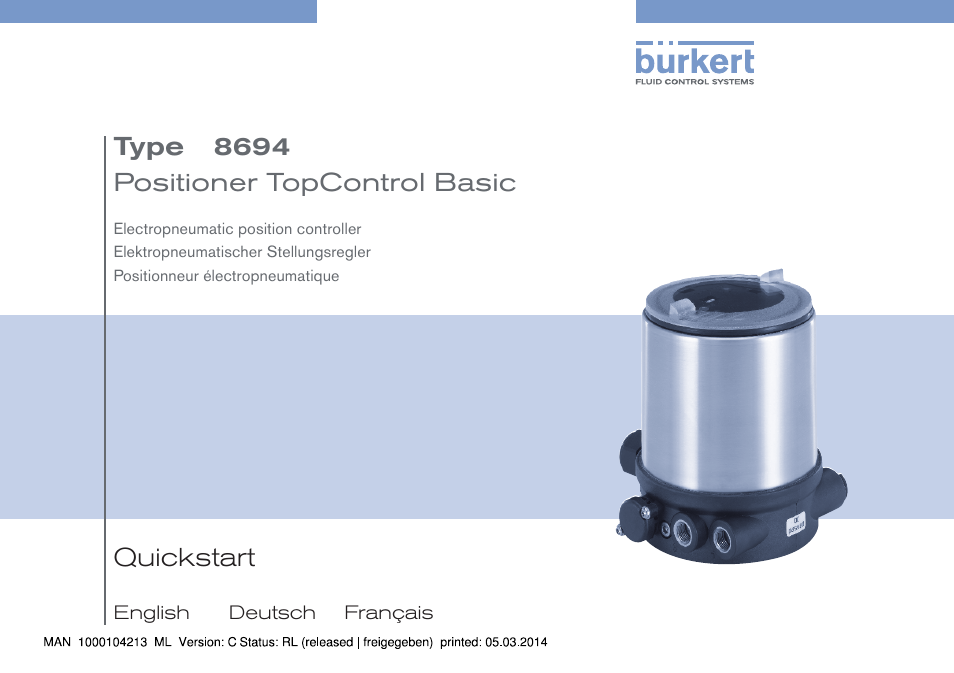 Burkert Type 8694 User Manual | 76 pages