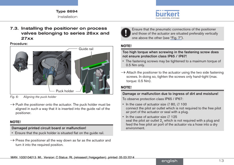 To series 26xx and 27xx | Burkert Type 8694 User Manual | Page 13 / 76