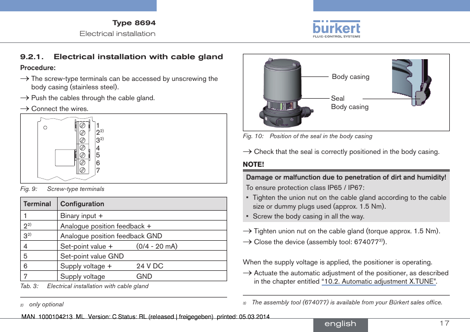 Burkert Type 8694 User Manual | Page 17 / 76