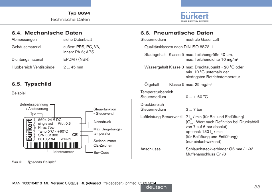 Burkert Type 8694 User Manual | Page 33 / 76