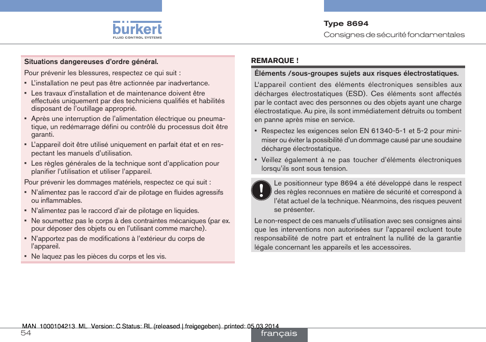 Burkert Type 8694 User Manual | Page 54 / 76