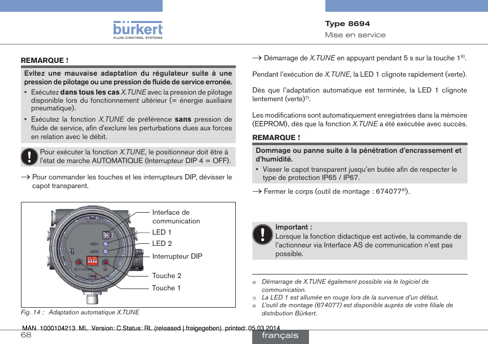 Burkert Type 8694 User Manual | Page 68 / 76