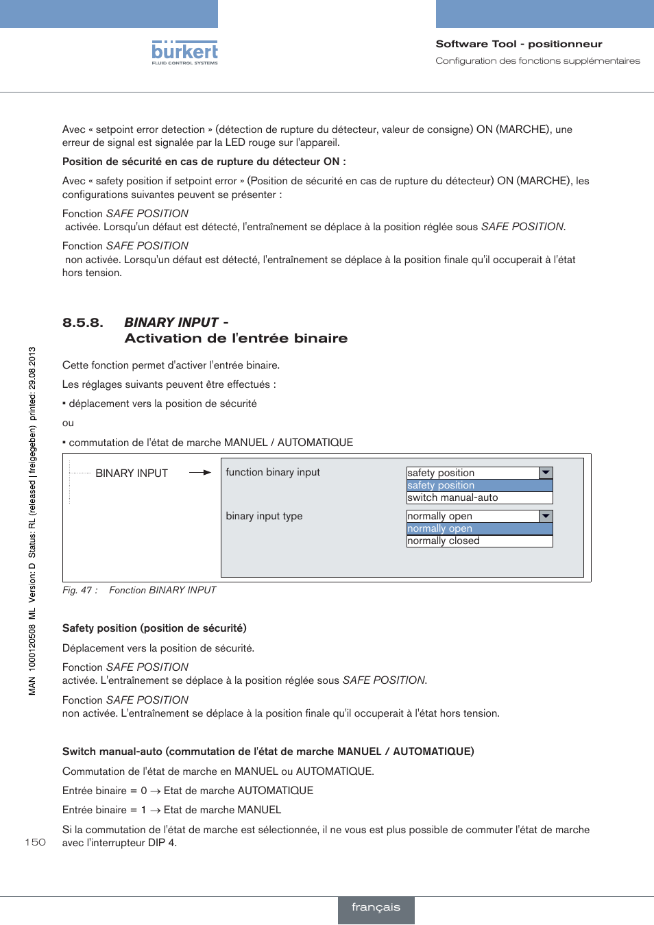 Binary.input, Activation de l'entrée binaire | Burkert Type 8791 User Manual | Page 150 / 154