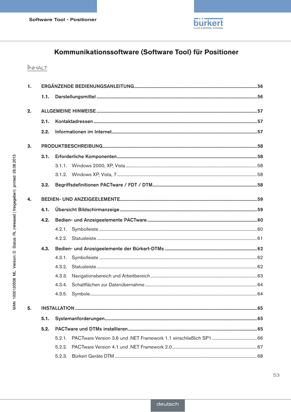 Deutsch | Burkert Type 8791 User Manual | Page 53 / 154