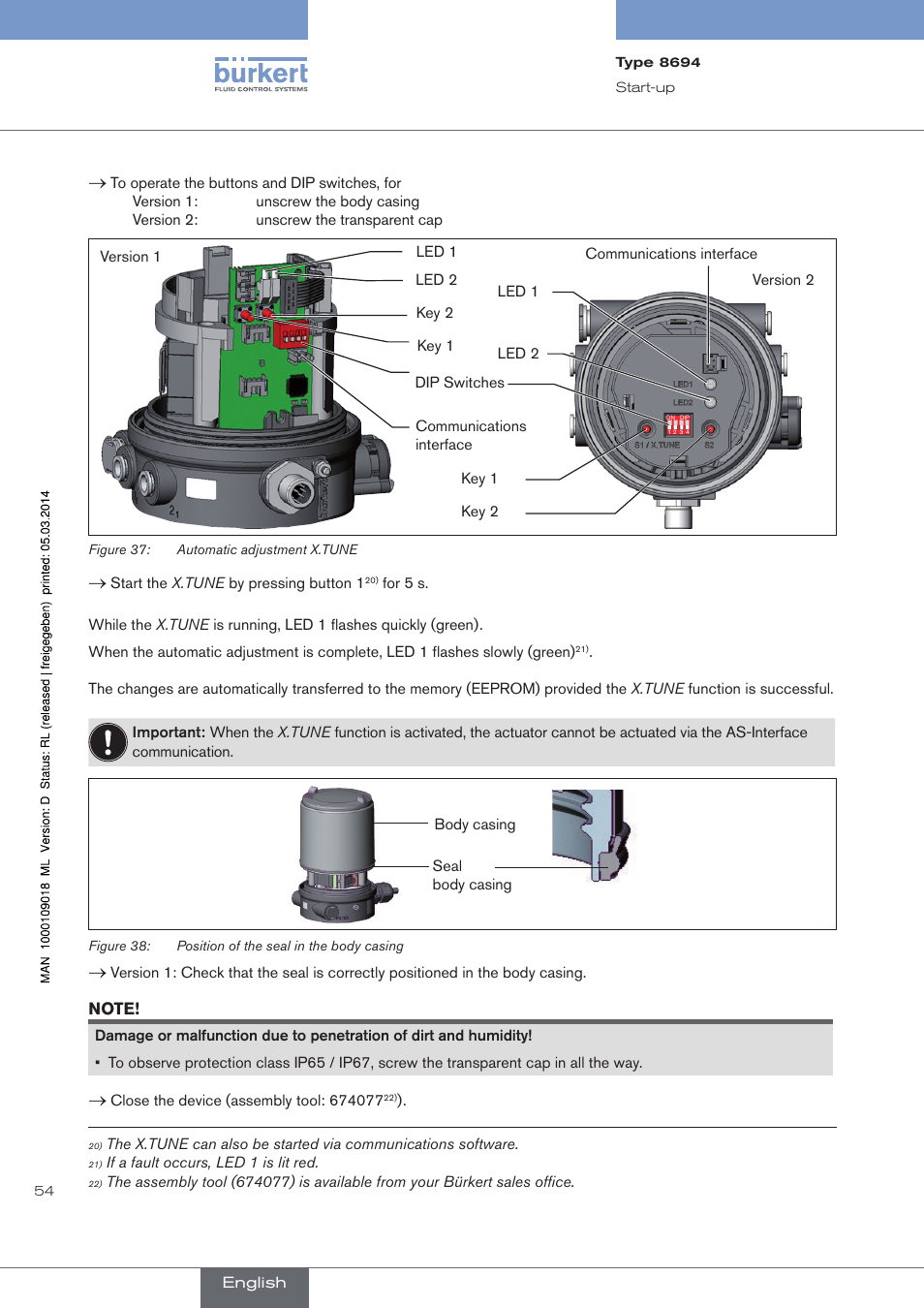 Burkert Type 8694 User Manual | Page 54 / 196