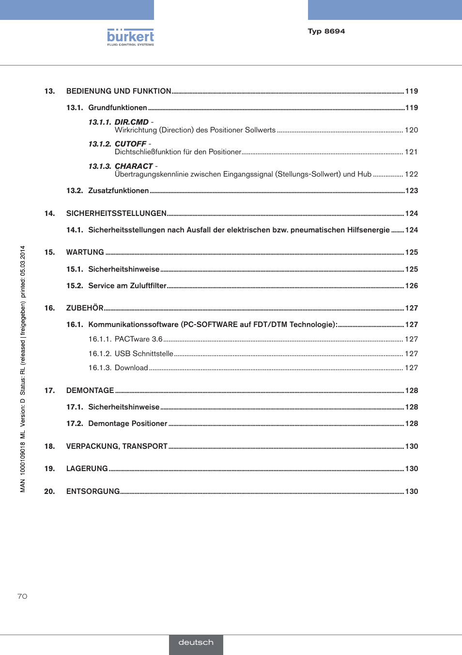 Burkert Type 8694 User Manual | Page 70 / 196