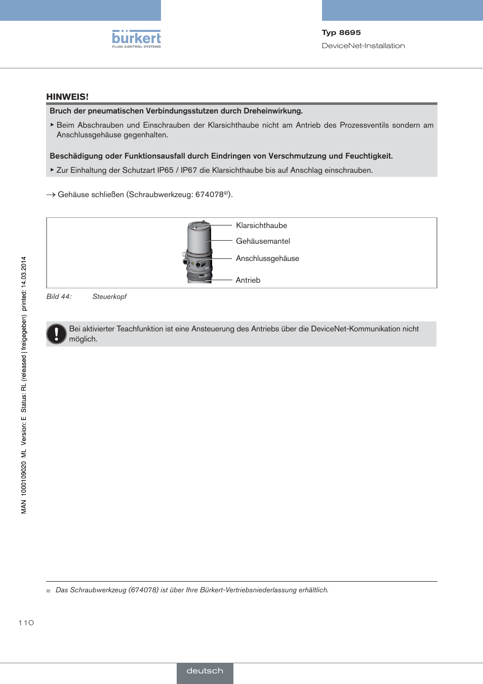 Burkert Type 8695 User Manual | Page 114 / 186