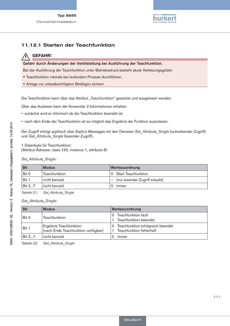 1 starten der teachfunktion | Burkert Type 8695 User Manual | Page 115 / 186