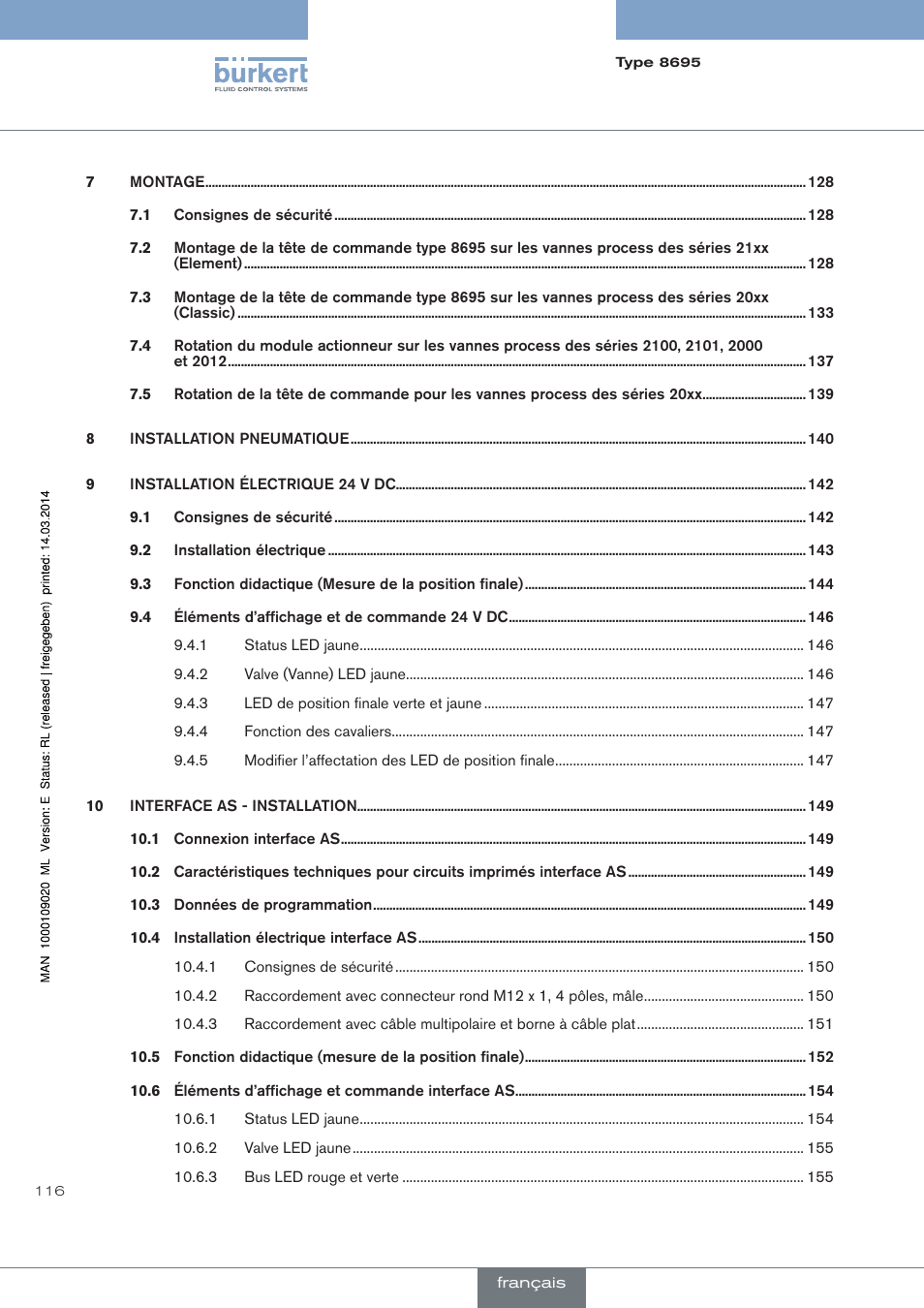Burkert Type 8695 User Manual | Page 124 / 186