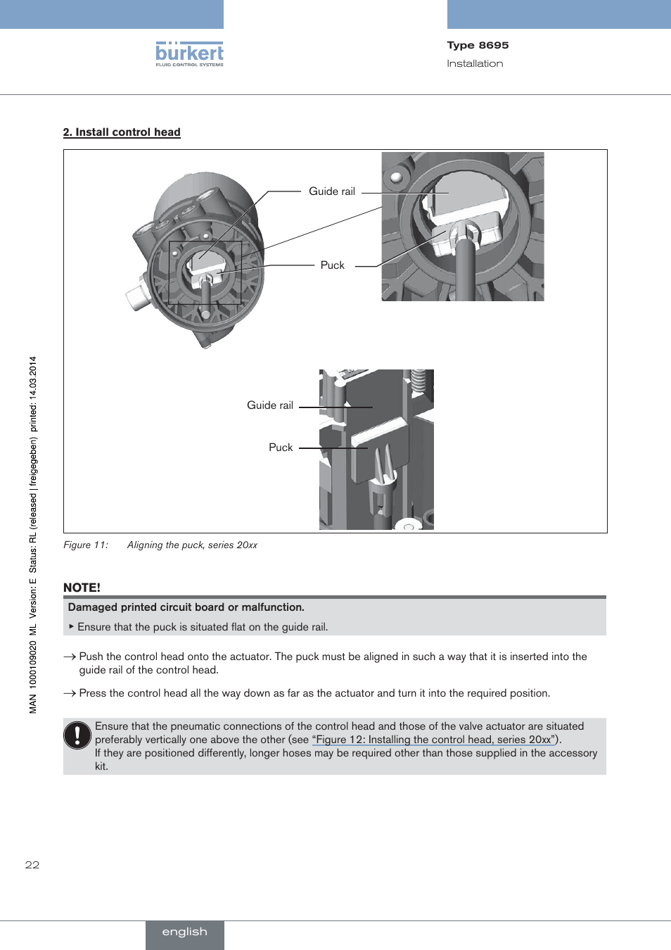 Burkert Type 8695 User Manual | Page 22 / 186