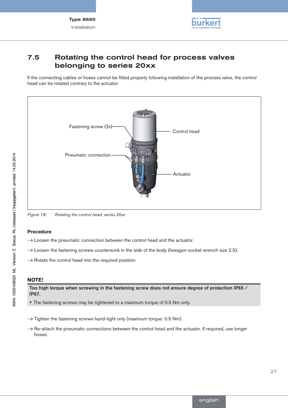 Burkert Type 8695 User Manual | Page 27 / 186