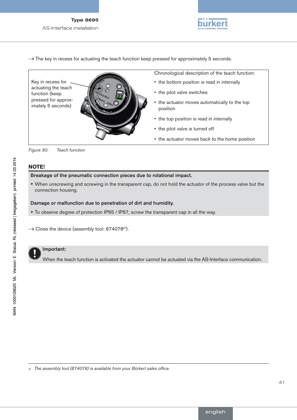 Burkert Type 8695 User Manual | Page 41 / 186