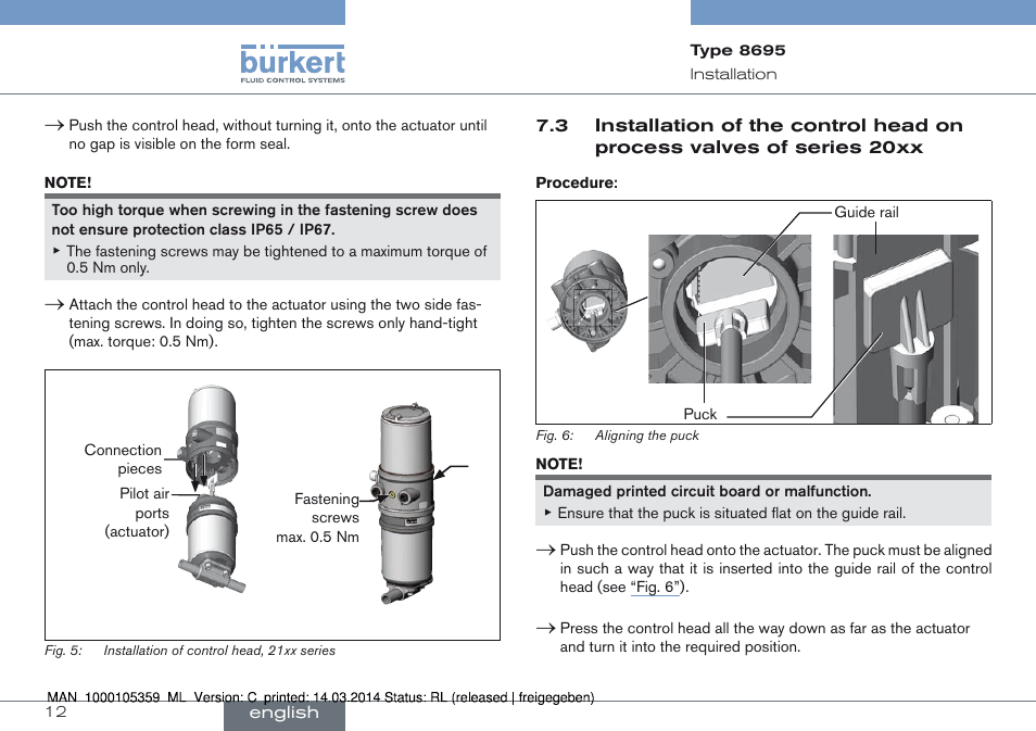 Of series 20xx | Burkert Type 8695 User Manual | Page 12 / 76