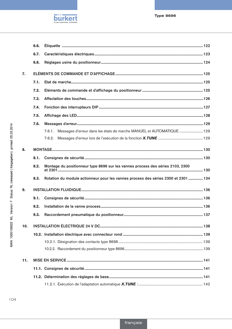 Burkert Type 8696 User Manual | Page 104 / 154