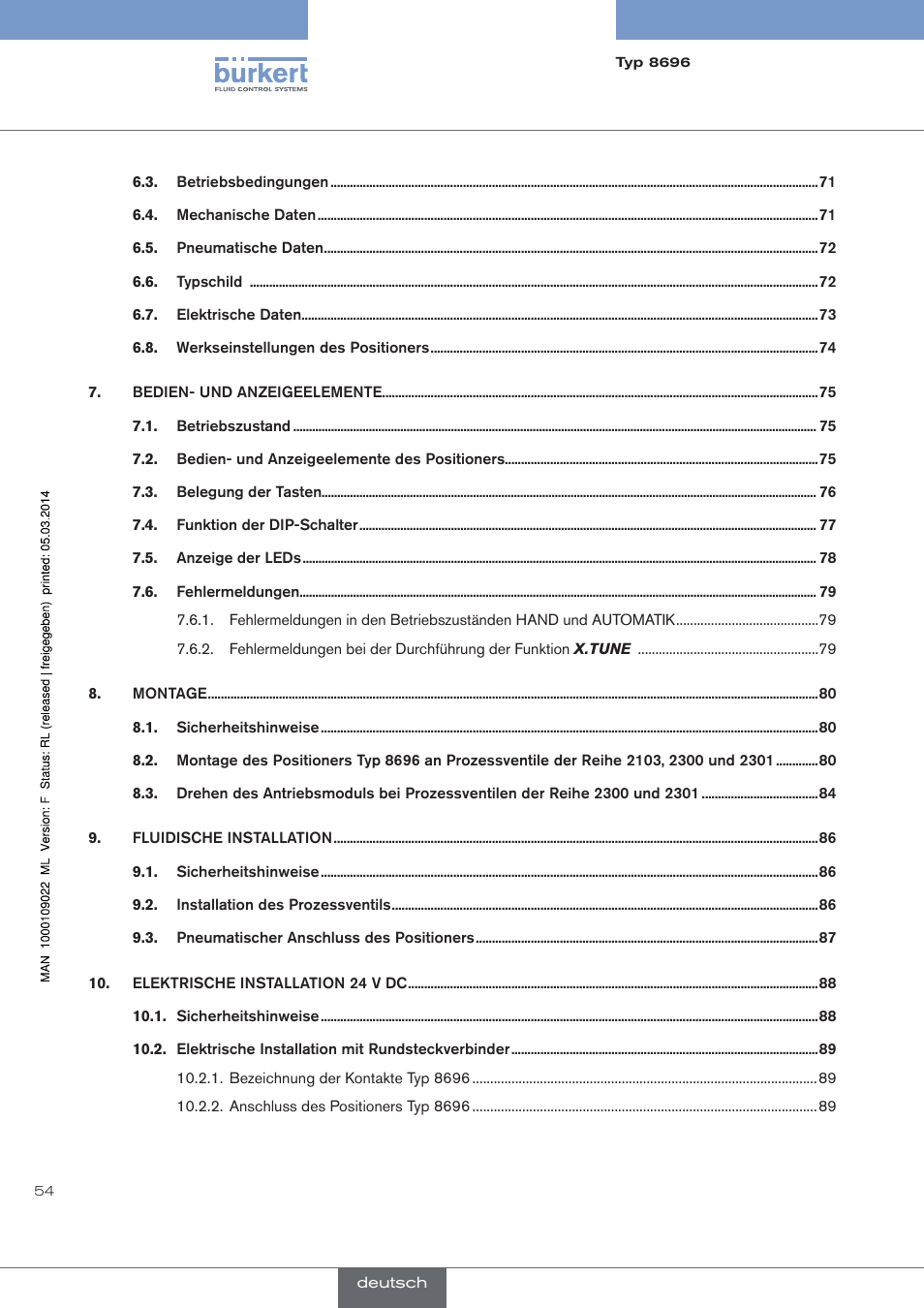 Burkert Type 8696 User Manual | Page 54 / 154