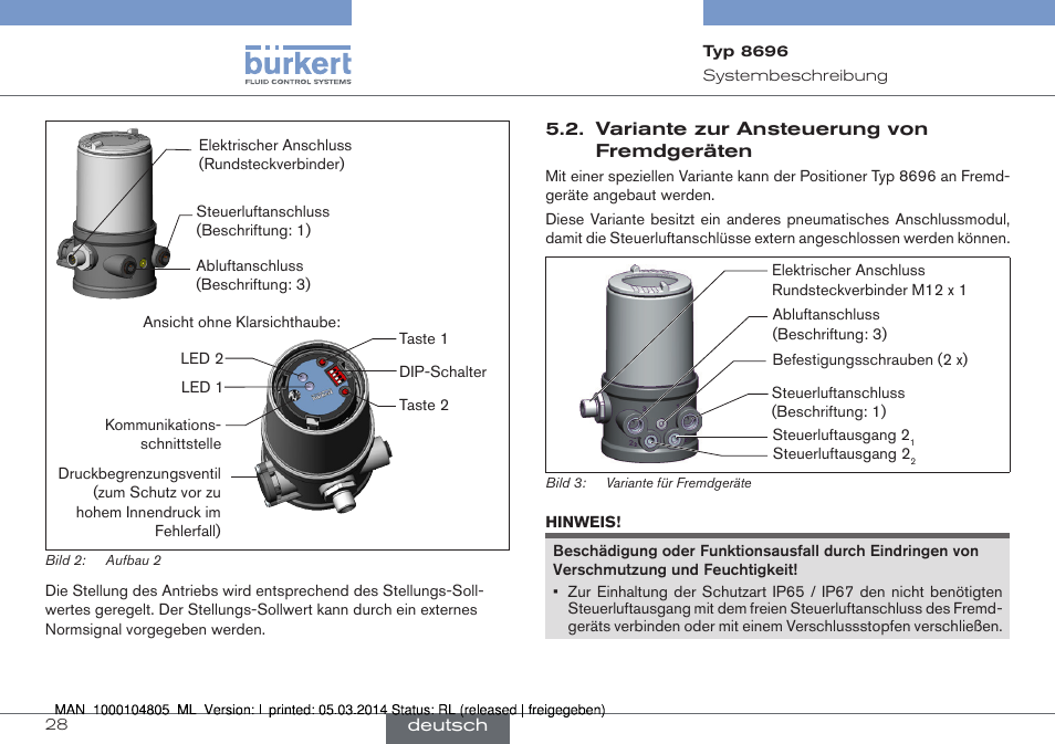 Variante zur ansteuerung von fremdgeräten | Burkert Type 8696 User Manual | Page 28 / 64